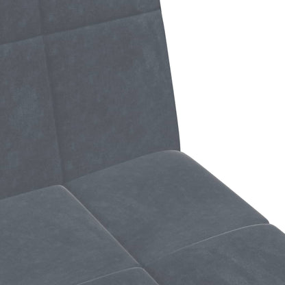 Sofá-cama 2 lugares c/ apoio de pés veludo cinzento-escuro