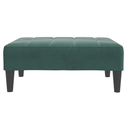 Sofá-cama 2 lugares c/ apoio de pés veludo verde-escuro