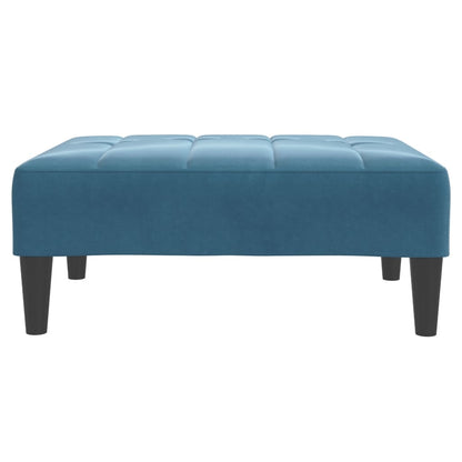 Sofá-cama 2 lugares c/ apoio de pés veludo azul