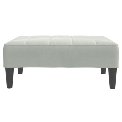 Sofá-cama 2 lugares c/ apoio de pés veludo cinza-claro