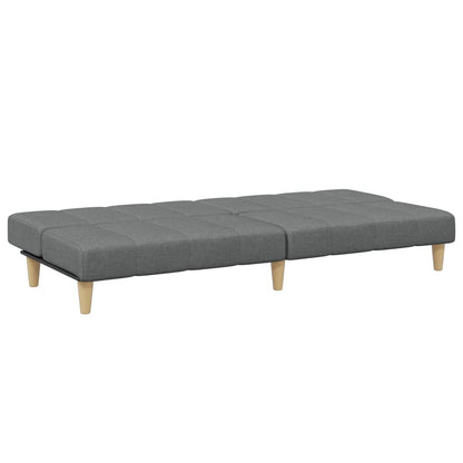 Sofá-cama de 2 lugares c/ apoio de pés tecido cinzento-escuro