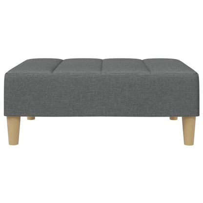 Sofá-cama de 2 lugares c/ apoio de pés tecido cinzento-escuro