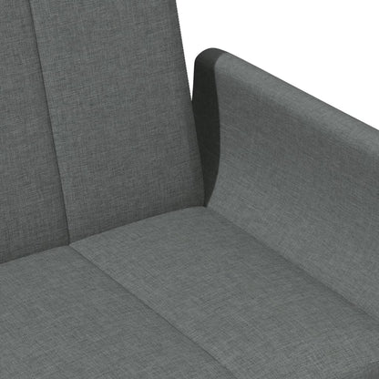 Sofá-cama de 2 lugares c/ apoio de pés tecido cinzento-escuro