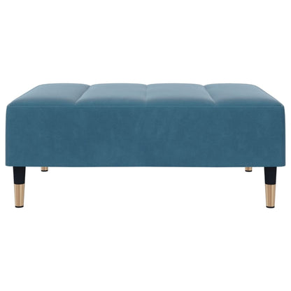 Sofá-cama 2 lugares c/ apoio de pés veludo azul