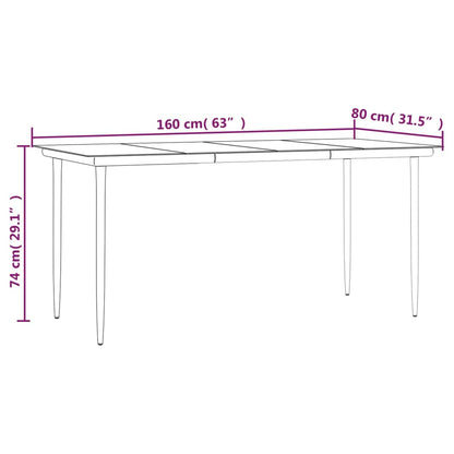 7 pcs conjunto jantar p/ jardim c/ almofadões vime PE castanho