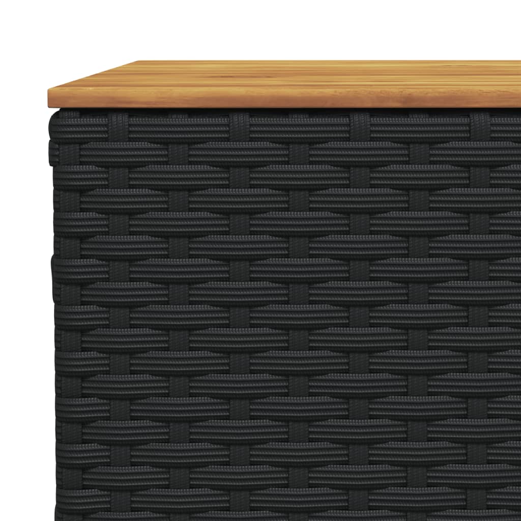 10 pcs conjunto sofás de jardim c/ almofadões vime PE preto