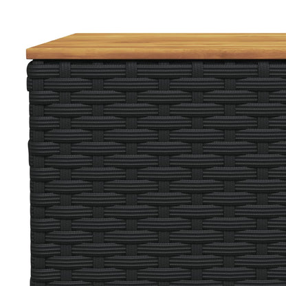 10 pcs conjunto sofás de jardim c/ almofadões vime PE preto