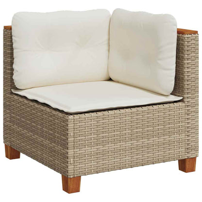 10 pcs conjunto de sofás p/ jardim com almofadões vime PE bege