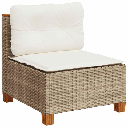 10 pcs conjunto de sofás p/ jardim com almofadões vime PE bege