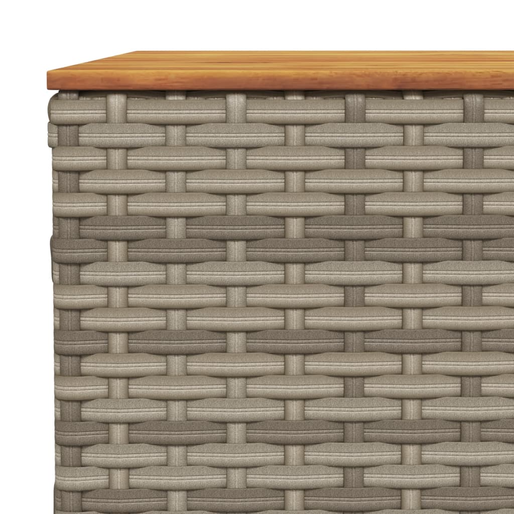 10 pcs conjunto sofás de jardim c/ almofadões vime PE cinzento