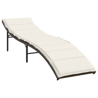 Sun loungers with cushions 2 pcs PE rattan brown