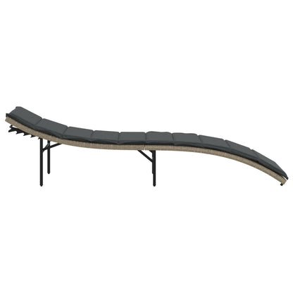 Sun loungers with cushions 2 pcs PE rattan light grey
