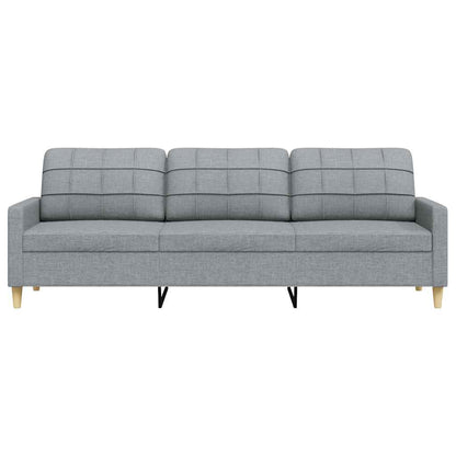 3-seater sofa 210 cm light grey fabric
