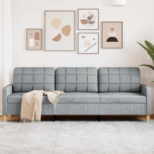 3-seater sofa 210 cm light grey fabric