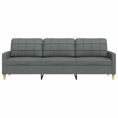Sofá de 3 lugares 210 cm tecido cinza-escuro