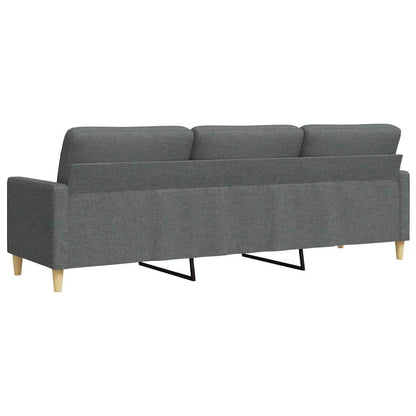 Sofá de 3 lugares 210 cm tecido cinza-escuro