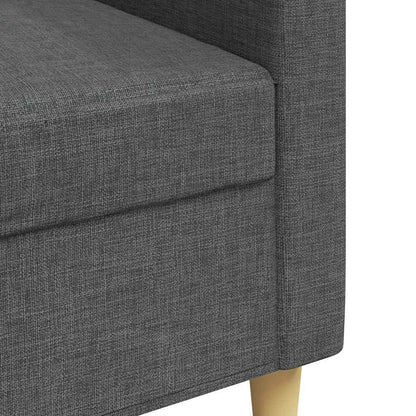 Sofá de 3 lugares 210 cm tecido cinza-escuro