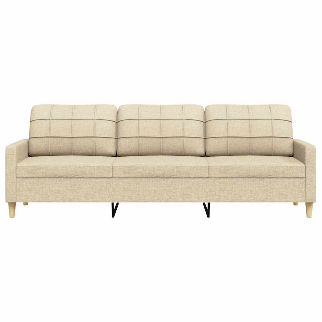 3-seater sofa in cream-colored fabric, 210 cm