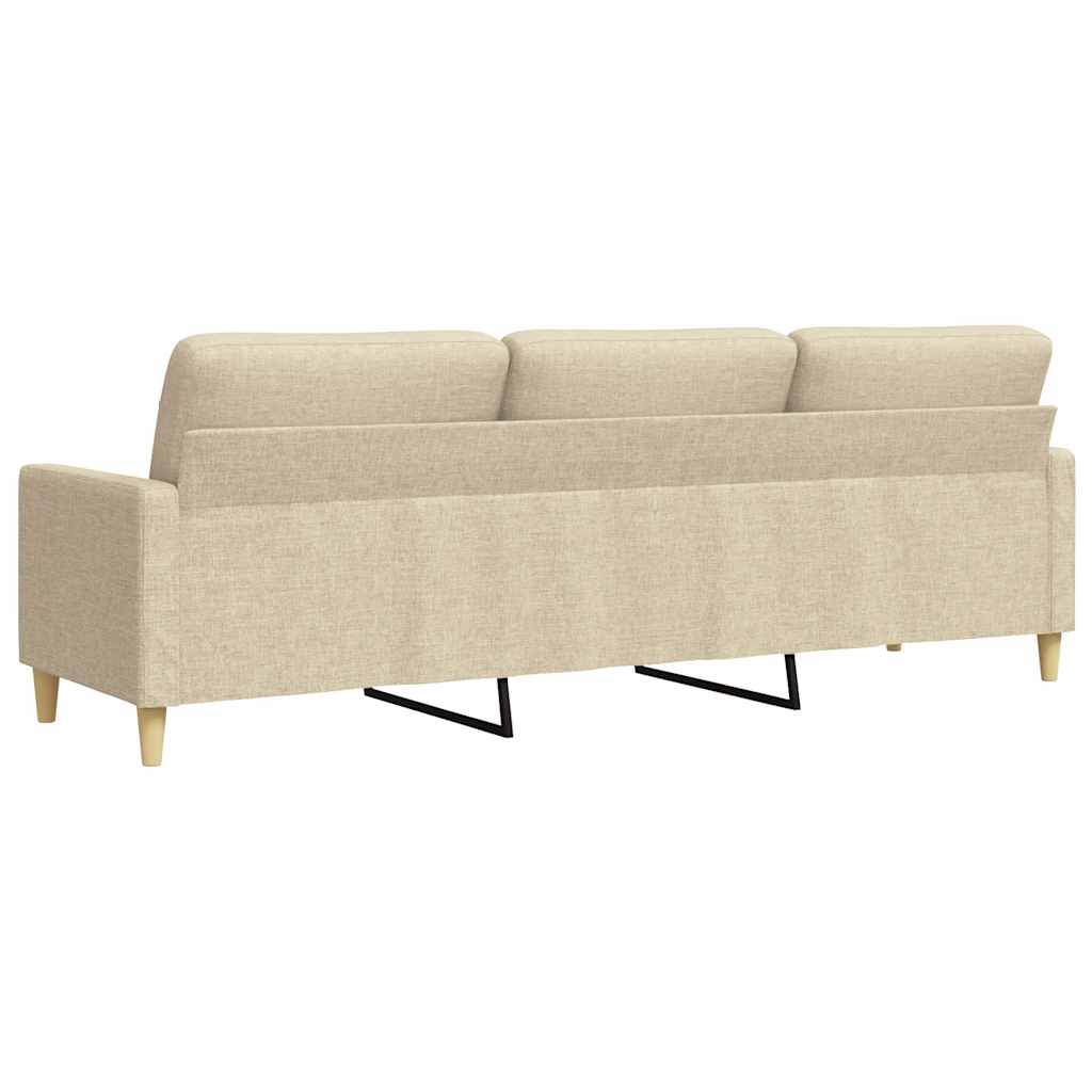 3-seater sofa in cream-colored fabric, 210 cm