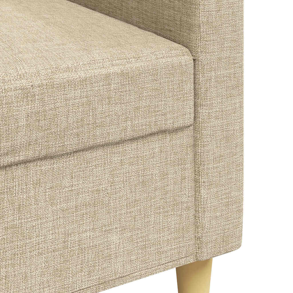 3-seater sofa in cream-colored fabric, 210 cm