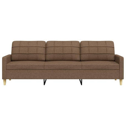 3-seater sofa in brown fabric 210 cm