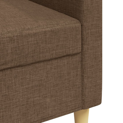3-seater sofa in brown fabric 210 cm