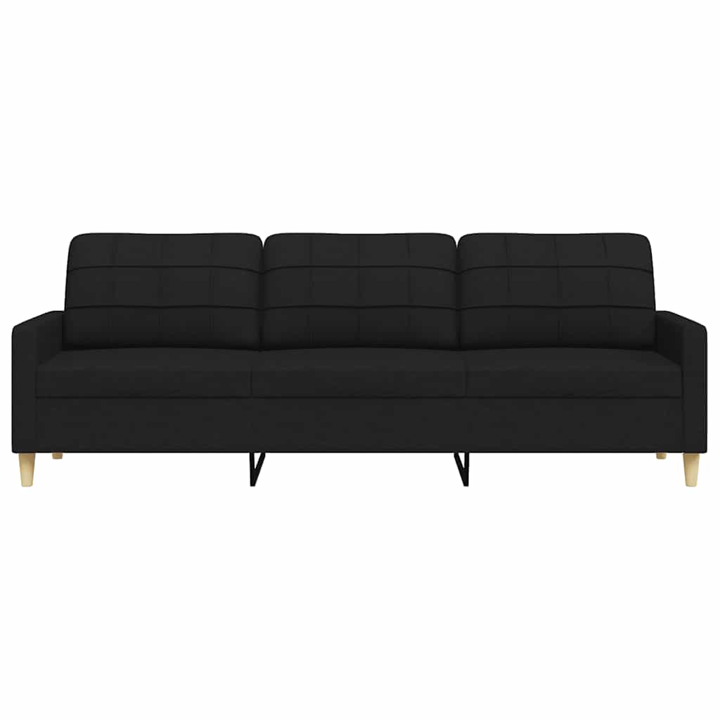 3-seater sofa in fabric, 210 cm, black