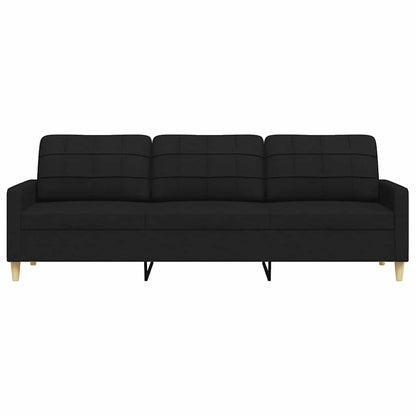 3-seater sofa in fabric, 210 cm, black