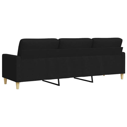 3-seater sofa in fabric, 210 cm, black