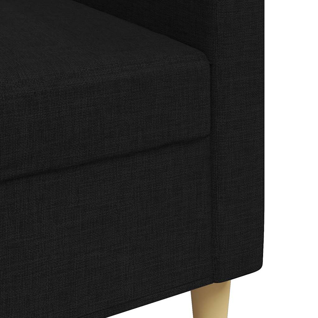3-seater sofa in fabric, 210 cm, black