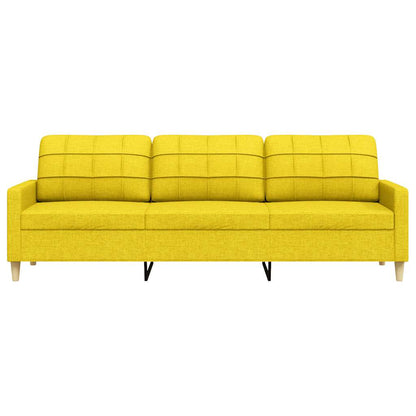 3-seater sofa 210 cm light yellow fabric