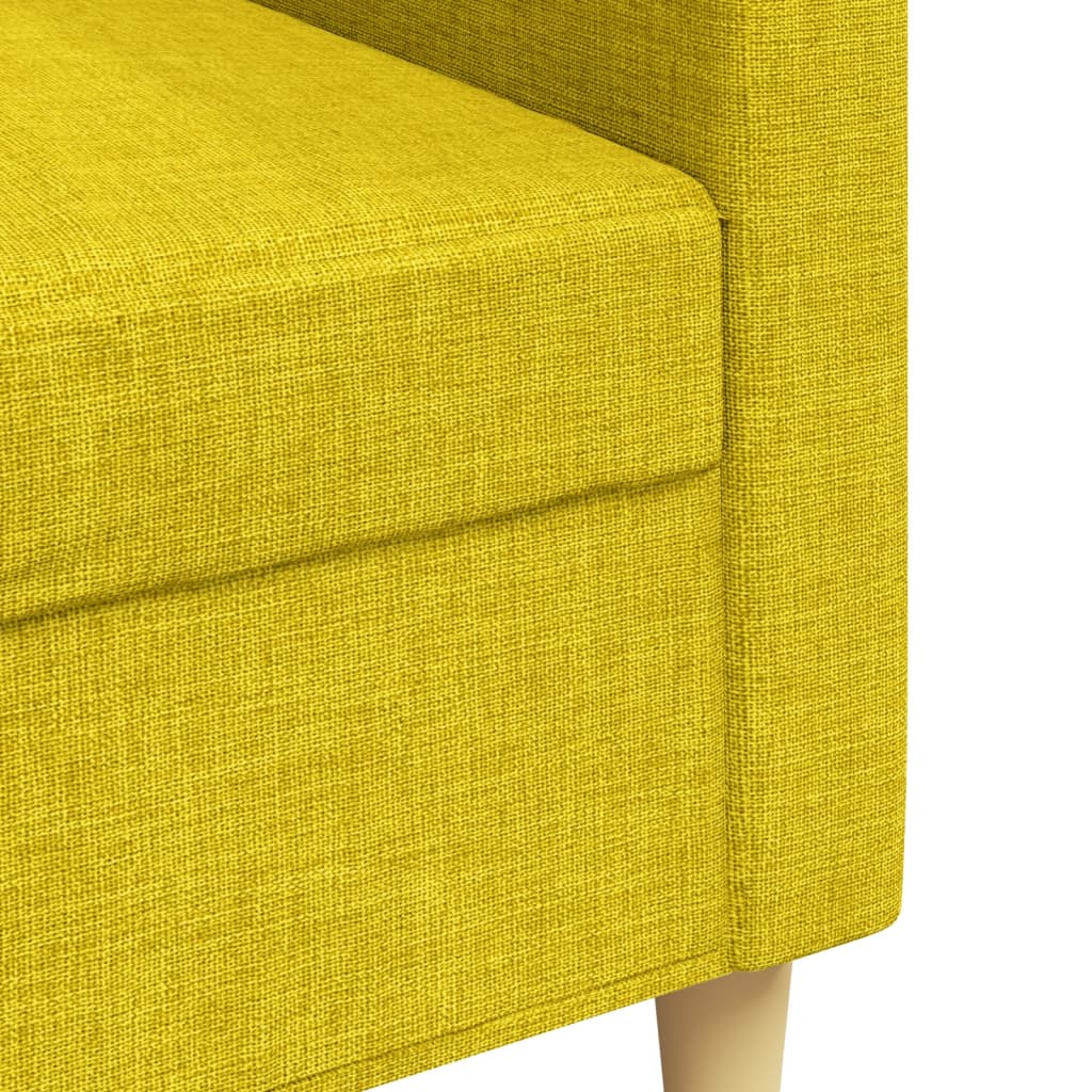3-seater sofa 210 cm light yellow fabric