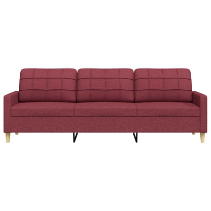 3-seater sofa in 210 cm red fabric