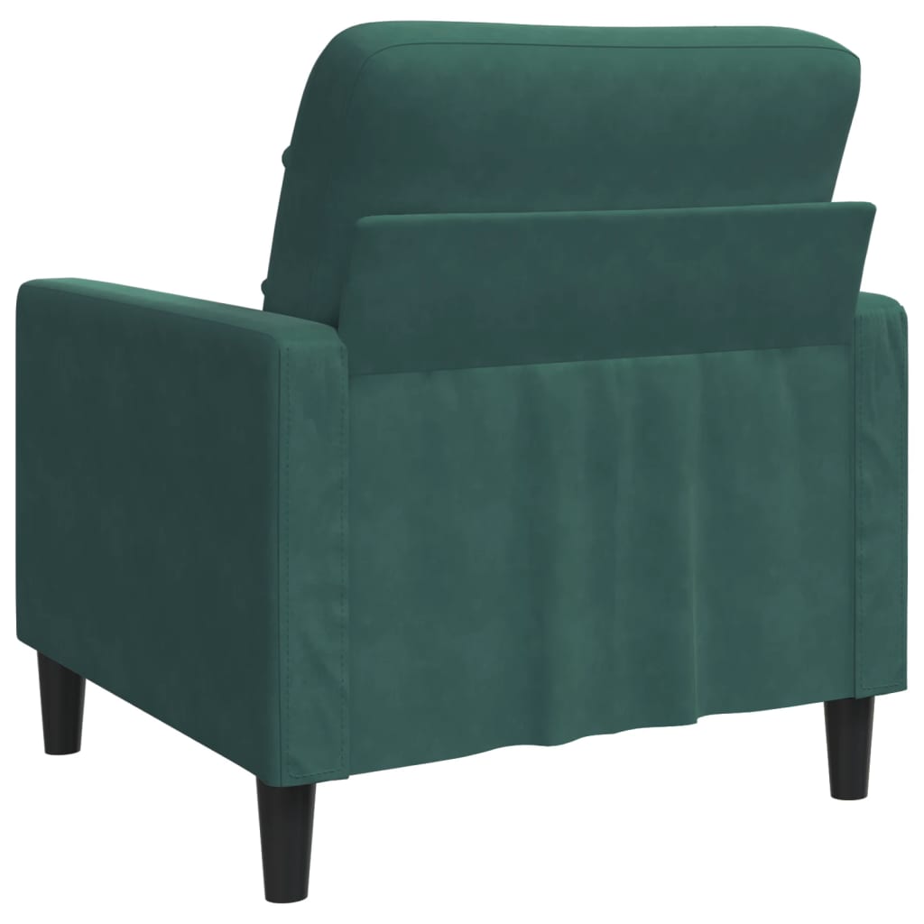 Poltrona 60 cm veludo verde-escuro