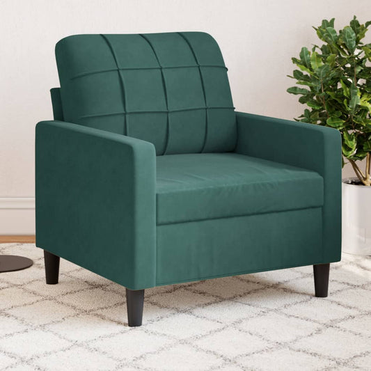 60 cm dark green velvet armchair