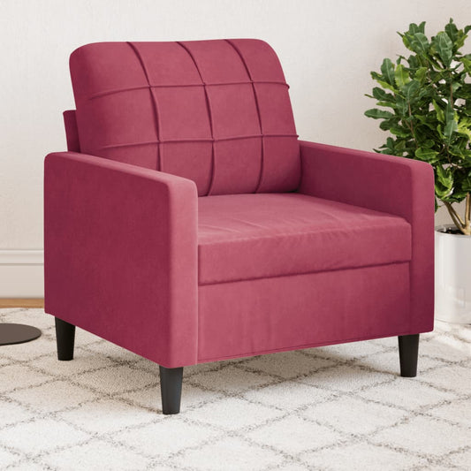 60 cm red velvet armchair
