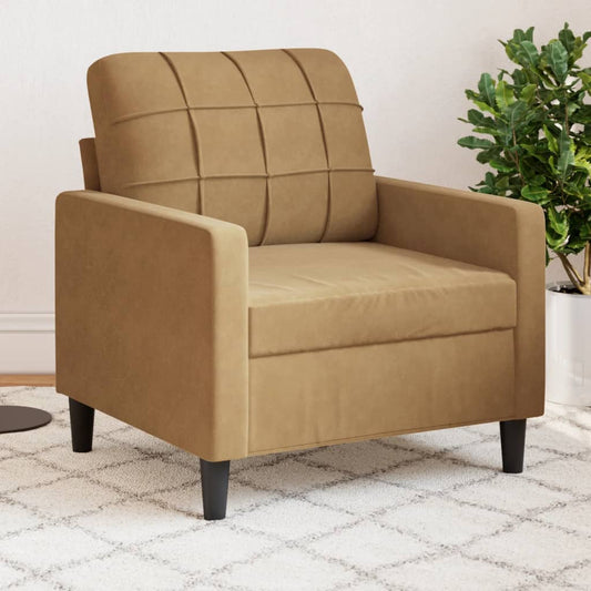60 cm brown velvet armchair