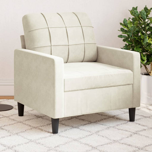 60 cm cream velvet armchair