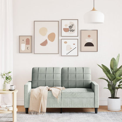 2-seater sofa 120 cm light grey velvet
