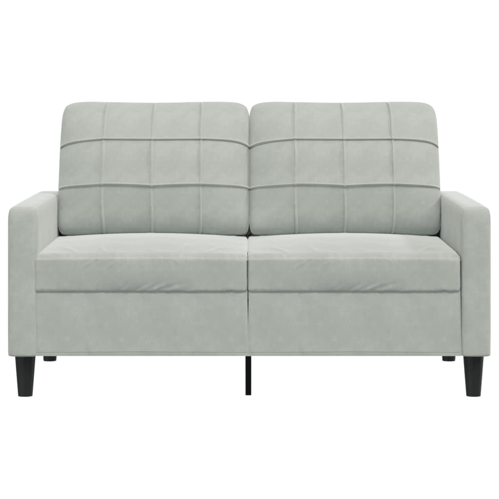 2-seater sofa 120 cm light grey velvet
