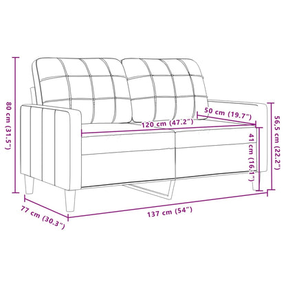 2-seater sofa 120 cm light grey velvet