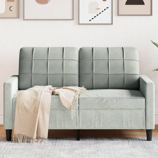 2-seater sofa 120 cm light grey velvet