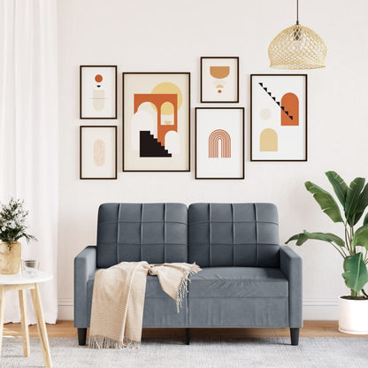 2-seater sofa 120 cm dark grey velvet