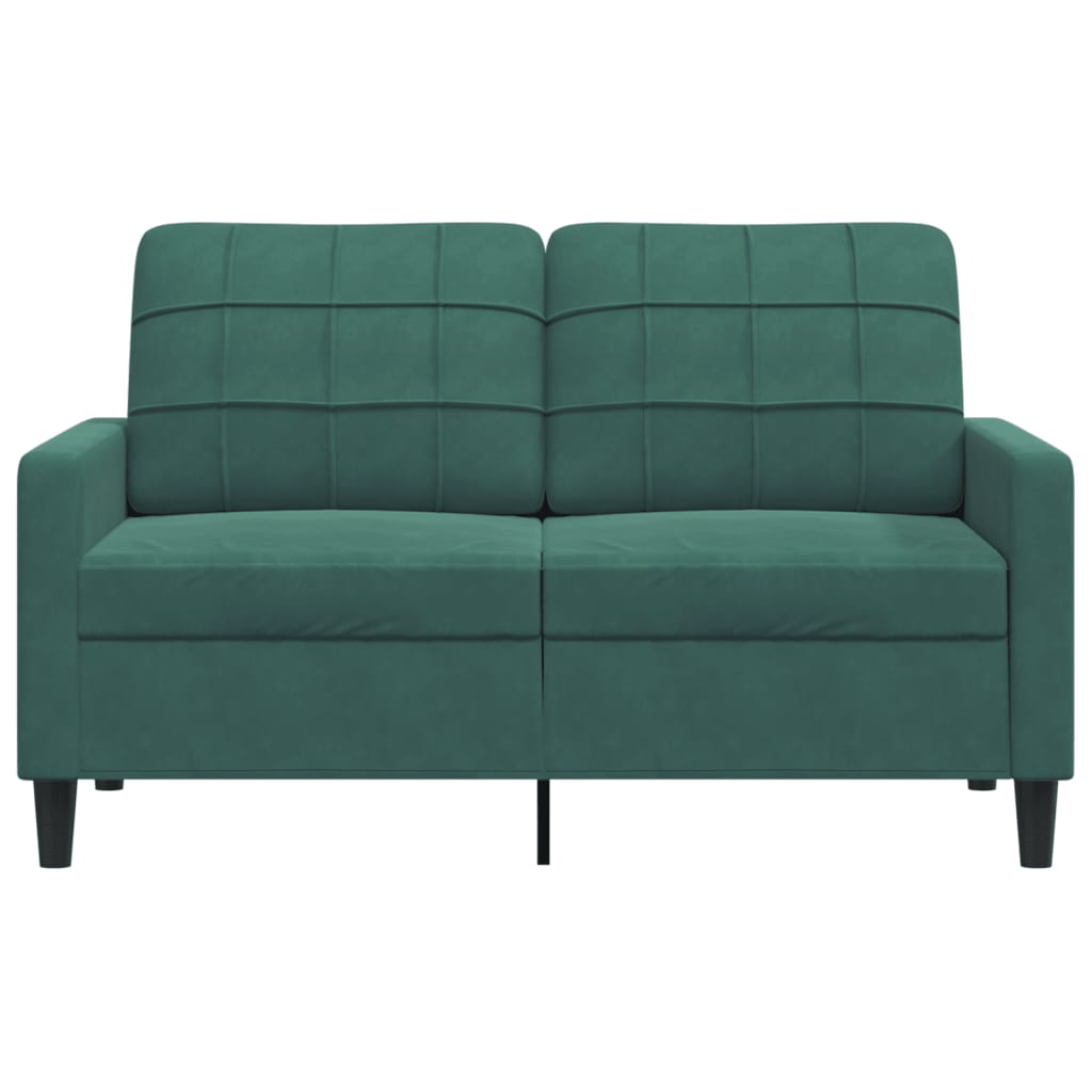 2-seater sofa 120 cm dark green velvet