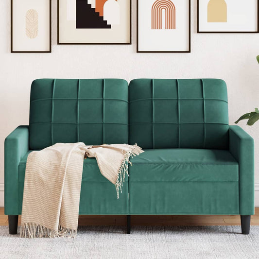 2-seater sofa 120 cm dark green velvet