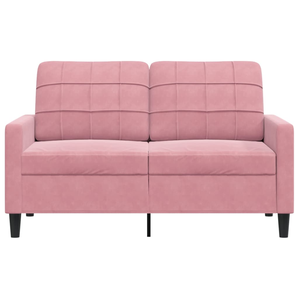 2-seater velvet sofa 120 cm pink