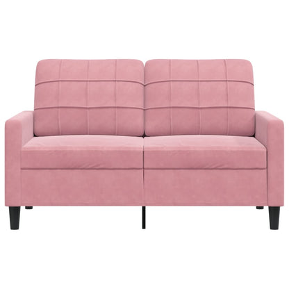2-seater velvet sofa 120 cm pink