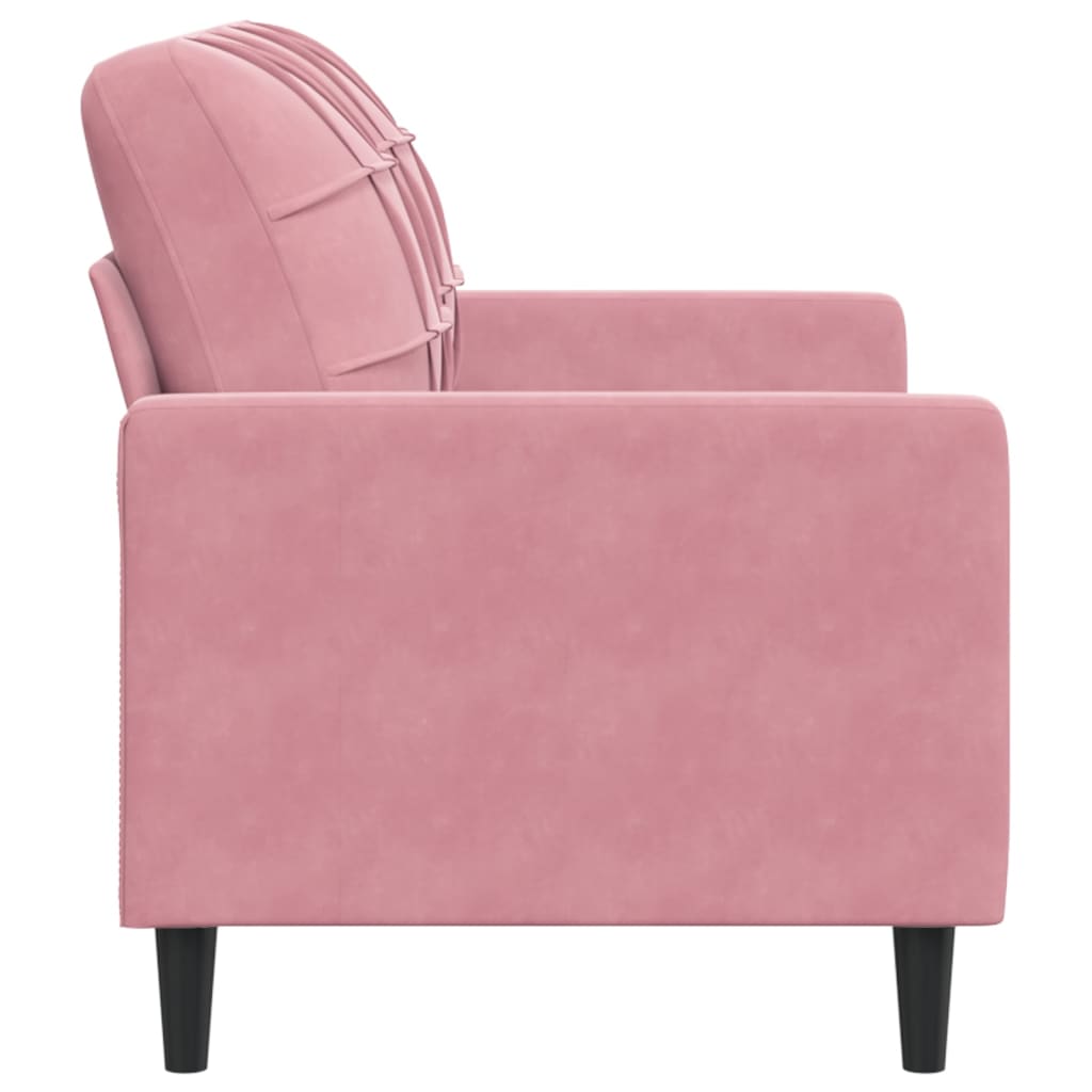2-seater velvet sofa 120 cm pink