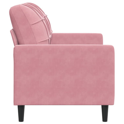 2-seater velvet sofa 120 cm pink