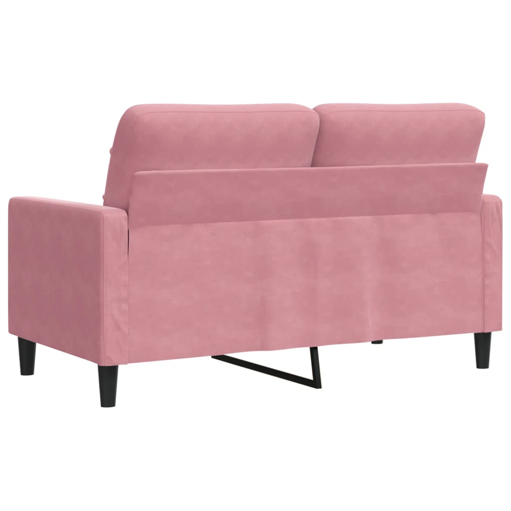 2-seater velvet sofa 120 cm pink